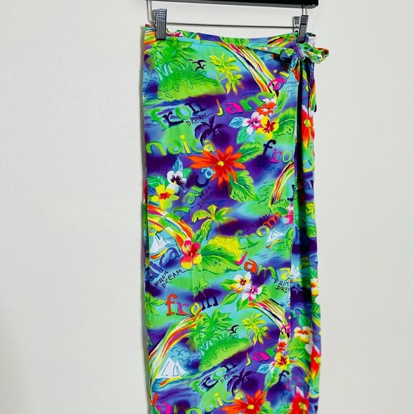 Jams World Vintage Jamaican Tropical Skirt Coverup Wrap - Picture 7 of 7